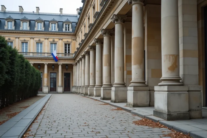 Façade du Palais-Royal à Paris siège du Conseil d'État symbole du droit administratif français et de la jurisprudence de l'arrêt Barel 1954